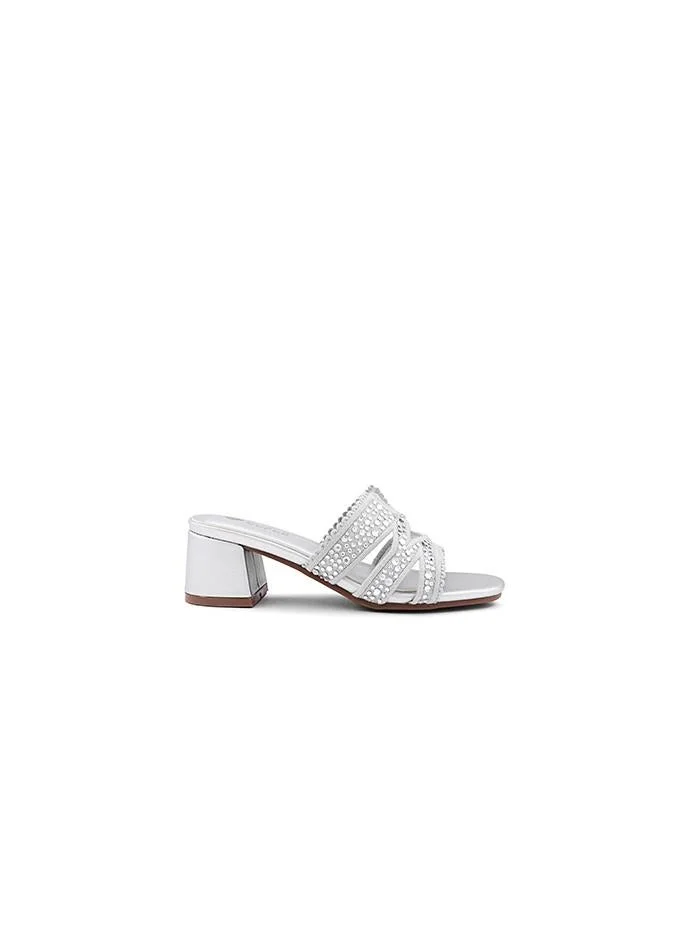 كابلي كعب عالي بكعب مربع وحزام للكاحل للبنات